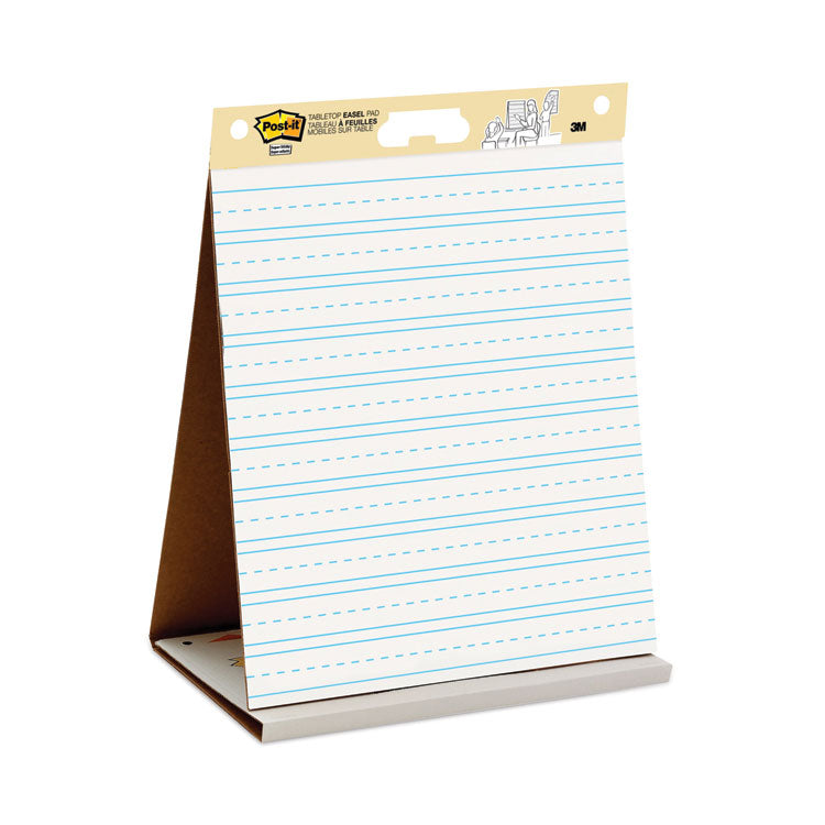 Self-Stick Tabletop Easel Pad with Command Strips, Presentation Format (1.5" Rule), 20 x 23, White, 20 Sheets