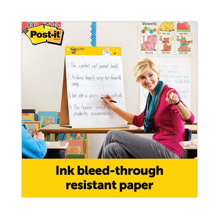 Self-Stick Tabletop Easel Pad with Command Strips, Presentation Format (1.5" Rule), 20 x 23, White, 20 Sheets