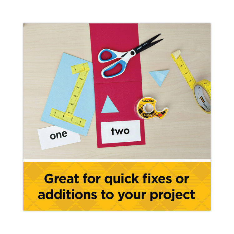 Double-Sided Tape With Dispenser, 1" Core, 0.5" X 75 Ft, Clear, 6/pack