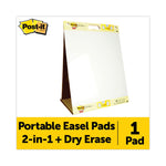 Pad Plus Tabletop Easel Pad with Self-Stick Sheets and Dry Erase Board, Unruled, 20 x 23, White, 20 Sheets