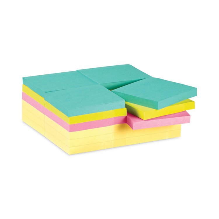 Self-Stick Notes Office Pack, 3" x 3", Supernova Neons Collection Colors, 90 Sheets/Pad, 24 Pads/Pack