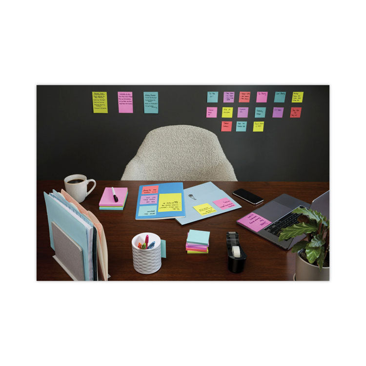 Self-Stick Notes Office Pack, 3" x 3", Supernova Neons Collection Colors, 90 Sheets/Pad, 24 Pads/Pack