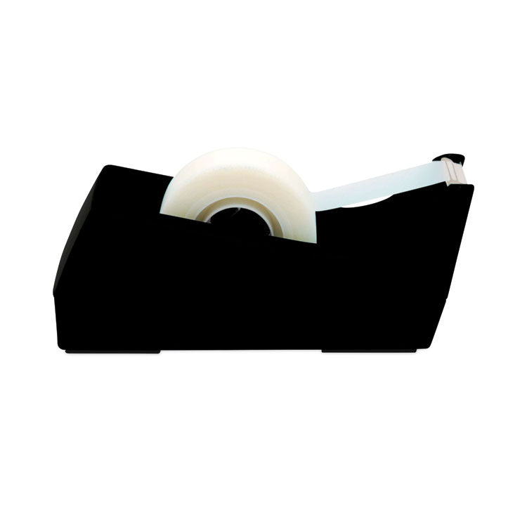 Desktop Tape Dispenser, Weighted Non-Skid Base, 1" Core, Black