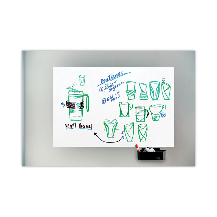 Dry Erase Accessory Tray, 8.5" x 3" x 5.25", Black