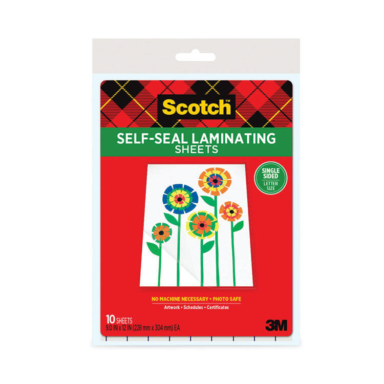 Self-Sealing Laminating Sheets, 6 Mil, 9.06" X 11.63", Gloss Clear, 10/pack