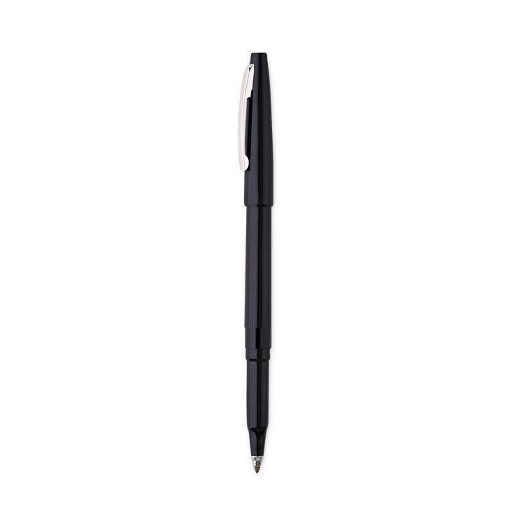 Rolling Writer Rollerball Pen, Stick, Medium 0.8 mm, Black Ink, Black Barrel, Dozen
