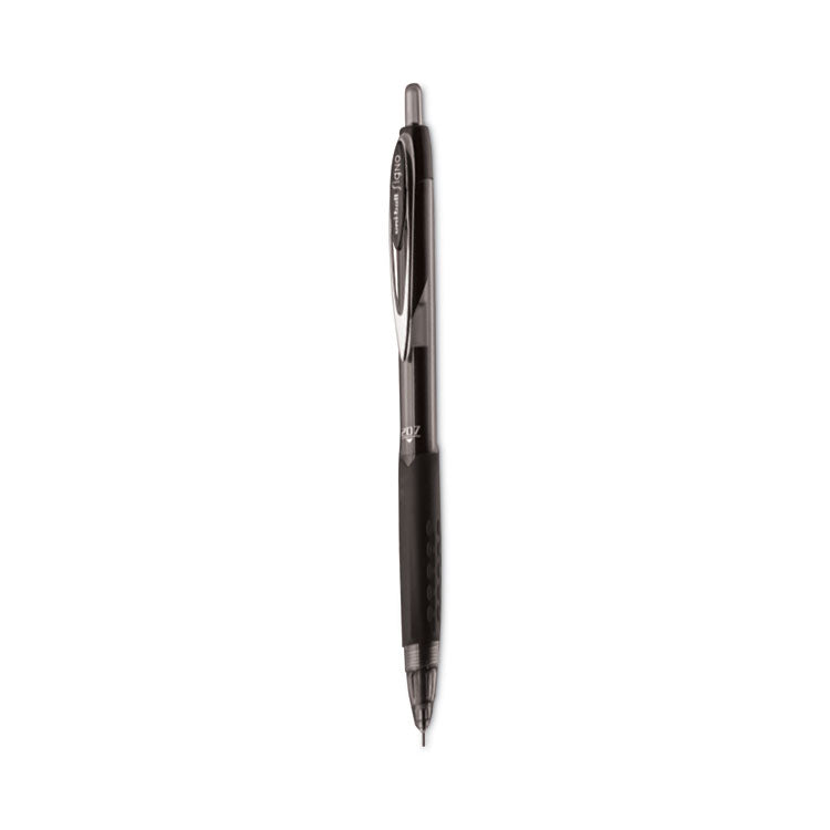 Signo 207 Needle Point Gel Pen, Retractable, Medium 0.7 mm, Black Ink, Smoke/Black Barrel, 4/Pack