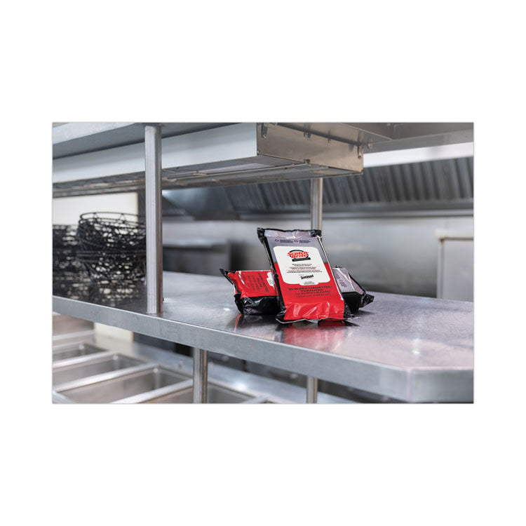 Stainless Steel Hood Degreaser Wipes, 1-Ply, 9 x 12, Unscented, White, 30 Wipes/Pack, 6 Packs/Carton