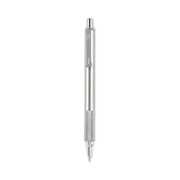 F-701 Ballpoint Pen, Retractable, Fine 0.7 Mm, Black Ink, Stainless Steel/black Barrel