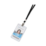 Deluxe Lanyards, Metal Clip Fastener, 36" Long, Black, 24/Box