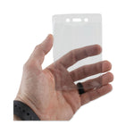 Security ID Badge Holders, Vertical, Pre-Punched for Chain/Clip, Clear, 2.63" x 4.38" Holder, 2.38" x 3.75" Insert, 50/Box