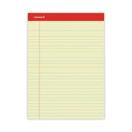Perforated Ruled Writing Pads, Wide/legal Rule, Red Headband, 50 Canary-Yellow 8.5 X 11.75 Sheets, Dozen