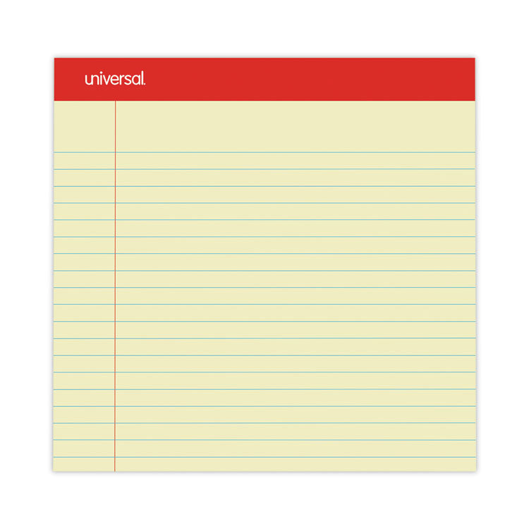 Perforated Ruled Writing Pads, Wide/legal Rule, Red Headband, 50 Canary-Yellow 8.5 X 11.75 Sheets, Dozen