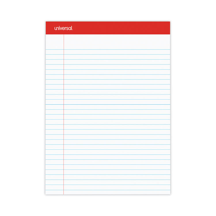 Perforated Ruled Writing Pads, Wide/legal Rule, Red Headband, 50 White 8.5 X 11.75 Sheets, Dozen