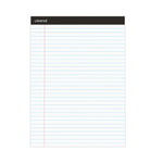Premium Ruled Writing Pads With Heavy-Duty Back, Wide/legal Rule, Black Headband, 50 White 8.5 X 11 Sheets, 6/pack