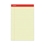 Perforated Ruled Writing Pads, Wide/legal Rule, Red Headband, 50 Canary-Yellow 8.5 X 14 Sheets, Dozen