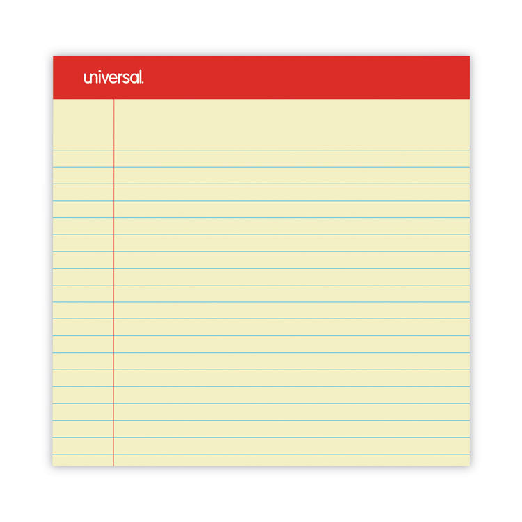 Perforated Ruled Writing Pads, Wide/legal Rule, Red Headband, 50 Canary-Yellow 8.5 X 14 Sheets, Dozen