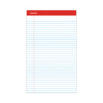 Perforated Ruled Writing Pads, Wide/legal Rule, Red Headband, 50 White 8.5 X 14 Sheets, Dozen