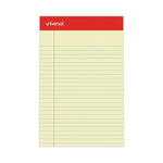 Perforated Ruled Writing Pads, Narrow Rule, Red Headband, 50 Canary-Yellow 5 X 8 Sheets, Dozen