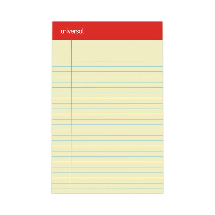 Perforated Ruled Writing Pads, Narrow Rule, Red Headband, 50 Canary-Yellow 5 X 8 Sheets, Dozen