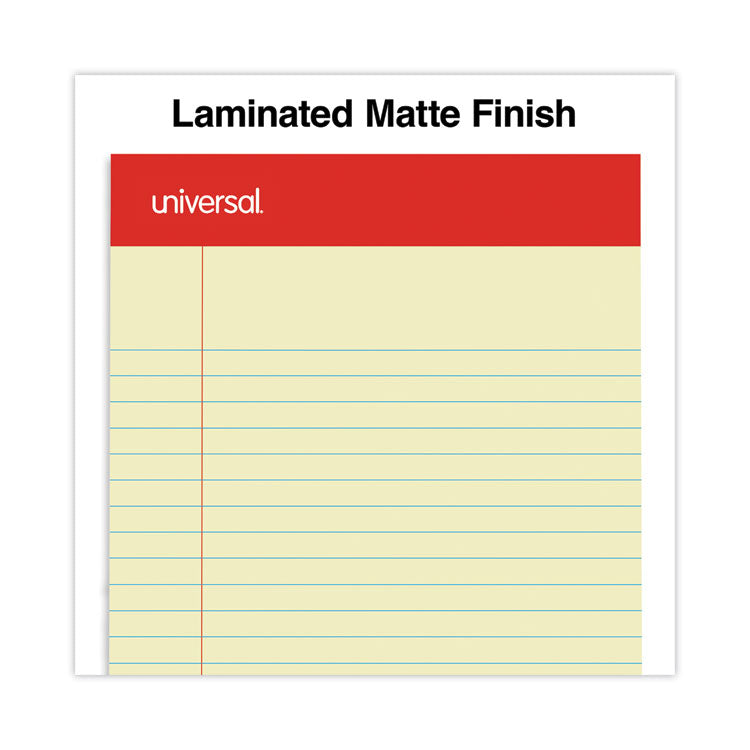 Perforated Ruled Writing Pads, Narrow Rule, Red Headband, 50 Canary-Yellow 5 X 8 Sheets, Dozen