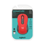 Signature M650 Wireless Mouse, Large, 2.4 GHz Frequency, 33 ft Wireless Range, Right Hand Use, Red