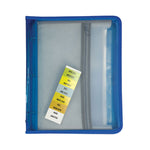 Zippered Binder with Expanding File, 2" Expansion, 7 Sections, Zipper Closure, 1/6-Cut Tabs, Letter Size, Bright Blue