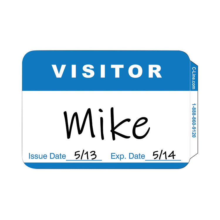 Self-Adhesive Name Badges, Hello My Name Is, Blue, 3.5 X 2.25, 100/bx