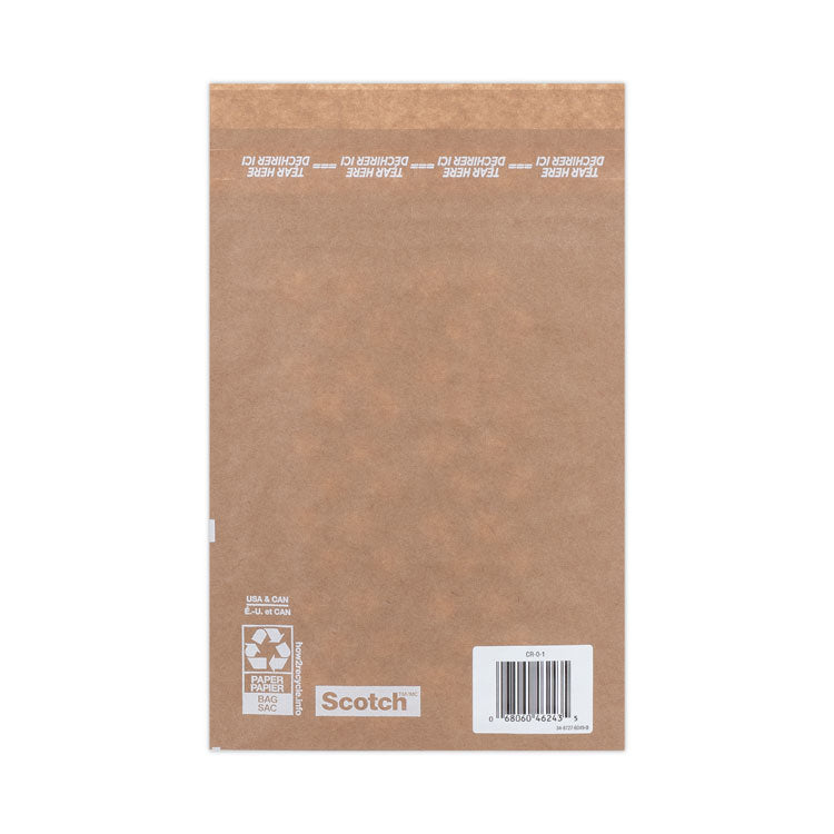 Curbside Recyclable Padded Mailer, #0, Bubble Cushion, Self-Adhesive Closure, 7 x 11.25, Natural Kraft, 100/Carton