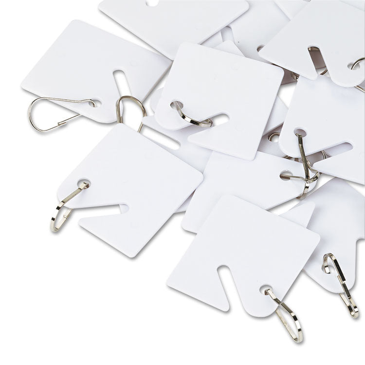 Replacement Slotted Key Cabinet Tags, 1.63 x 1.5, White, 20/Pack