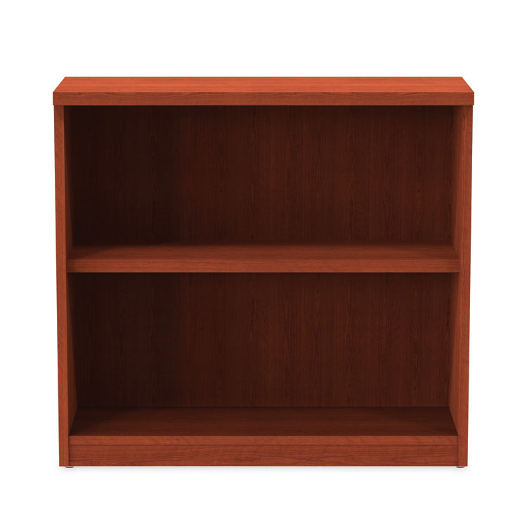 Alera Valencia Series Bookcase, Two-Shelf, 31.75w x 14d x 29.5h, Med Cherry