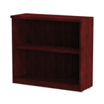 Alera Valencia Series Bookcase, Two-Shelf, 31.75w x 14d x 29.5h, Mahogany