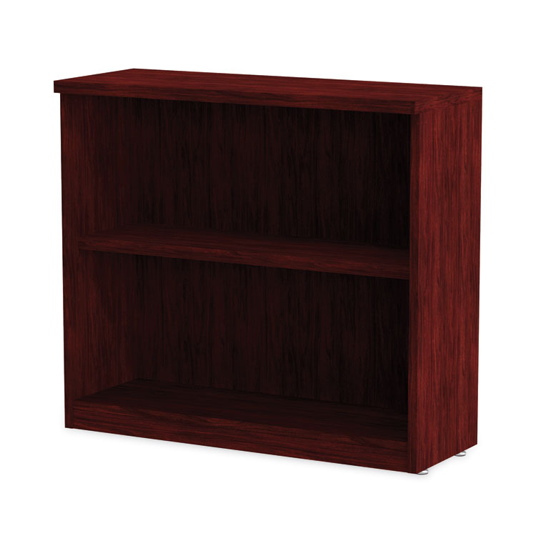 Alera Valencia Series Bookcase, Two-Shelf, 31.75w x 14d x 29.5h, Mahogany