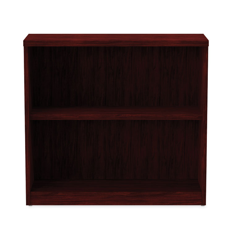 Alera Valencia Series Bookcase, Two-Shelf, 31.75w x 14d x 29.5h, Mahogany