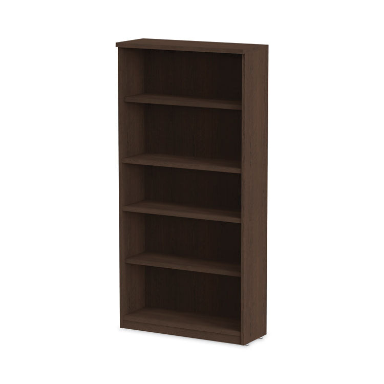 Alera Valencia Series Bookcase, Five-Shelf, 31.75w x 14d x 64.75h, Espresso