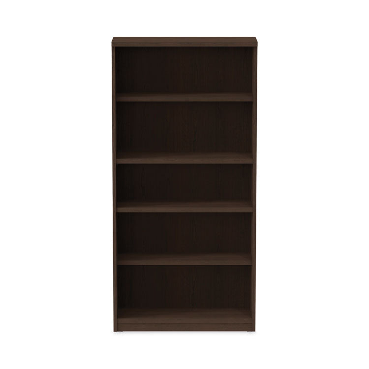 Alera Valencia Series Bookcase, Five-Shelf, 31.75w x 14d x 64.75h, Espresso