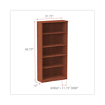 Alera Valencia Series Bookcase, Five-Shelf, 31.75w x 14d x 64.75h, Medium Cherry