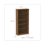 Alera Valencia Series Bookcase, Five-Shelf, 31.75w x 14d x 64.75h, Modern Walnut