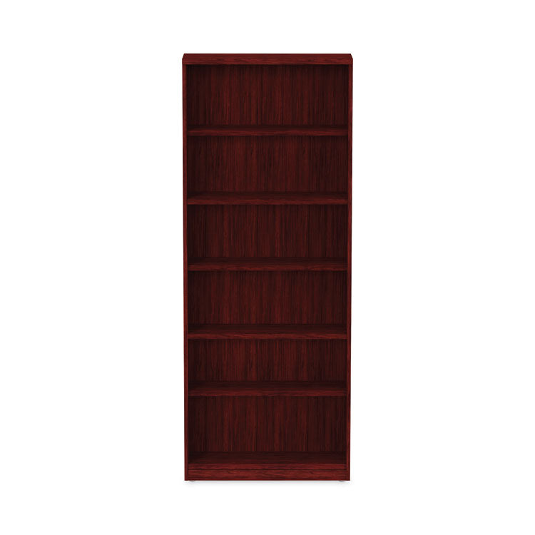 Alera Valencia Series Bookcase, Six-Shelf, 31.75w x 14d x 80.25h, Mahogany