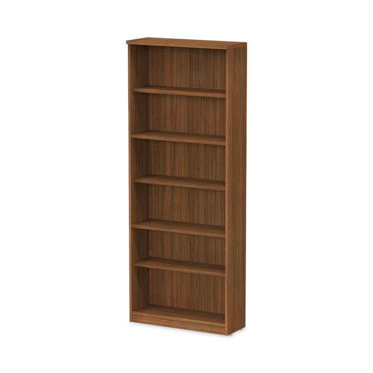 Alera Valencia Series Bookcase, Six-Shelf, 31.75w x 14d x 80.25h, Modern Walnut