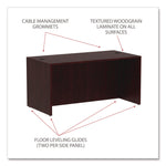 Alera Valencia Series Straight Front Desk Shell, 59.13" X 29.5" X 29.63", Mahogany