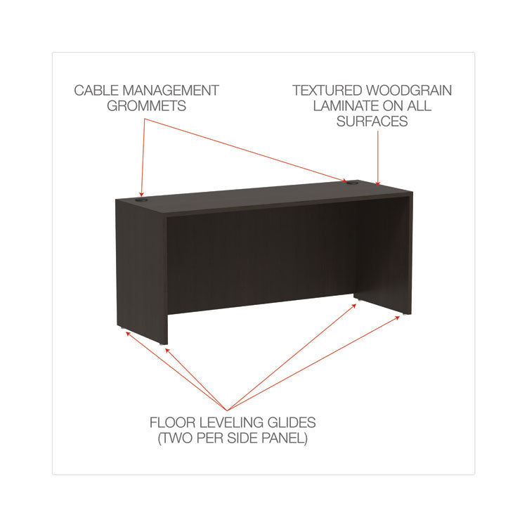 Alera Valencia Series Credenza Shells, 65w X 23.6d X 29.5h, Espresso