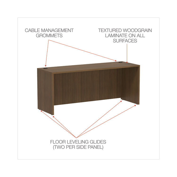 Alera Valencia Series Credenza Shell, 70.88w X 23.63d X 29.5h, Modern Walnut