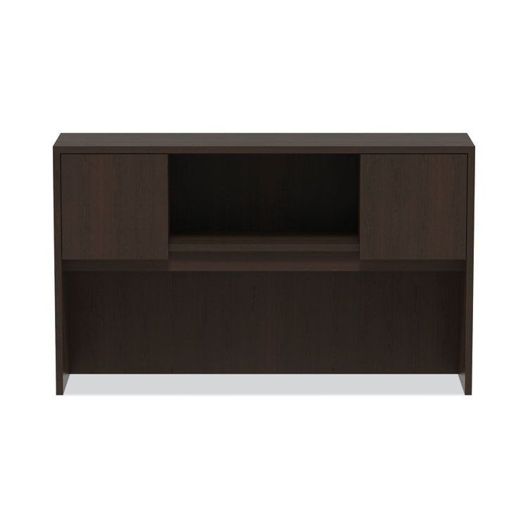 Alera Valencia Series Hutch with Doors, 4 Compartments, 58.88w x 15d x 35.38h, Espresso