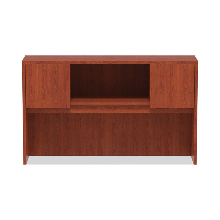 Alera Valencia Series Hutch with Doors, 4 Compartments, 58.88w x 15d x 35.38h, Medium Cherry