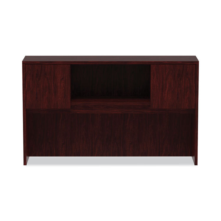 Alera Valencia Series Hutch with Doors, 4 Compartments, 58.88w x 15d x 35.38h, Mahogany