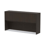 Alera Valencia Series Hutch with Doors, 4 Compartments, 64.75w x 15d x 35.38h, Espresso
