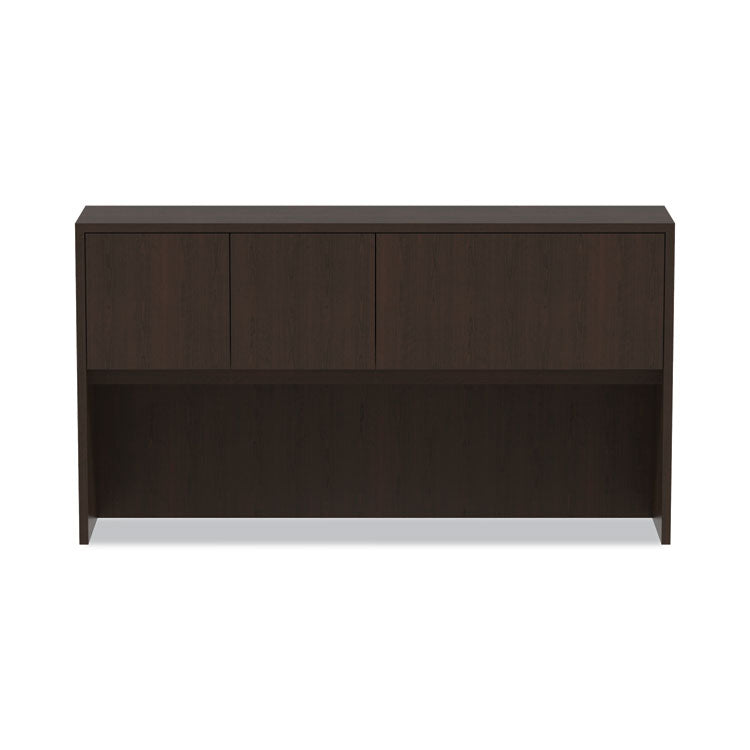 Alera Valencia Series Hutch with Doors, 4 Compartments, 64.75w x 15d x 35.38h, Espresso