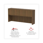 Alera Valencia Series Hutch with Doors, 4 Compartments, 64.75w x 15d x 35.38h, Modern Walnut