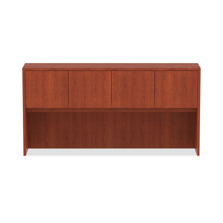 Alera Valencia Series Hutch with Doors, 4 Compartments, 70.63w x 15d x 35.38h, Medium Cherry